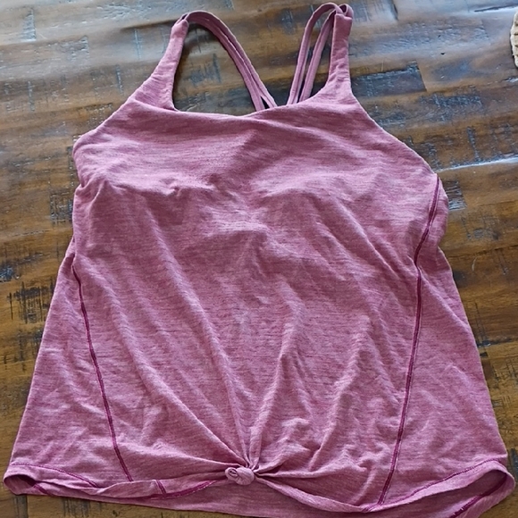 lululemon athletica Tops - lululemon athletica Heathered Mauve Double-Strap Tie-Front Tank